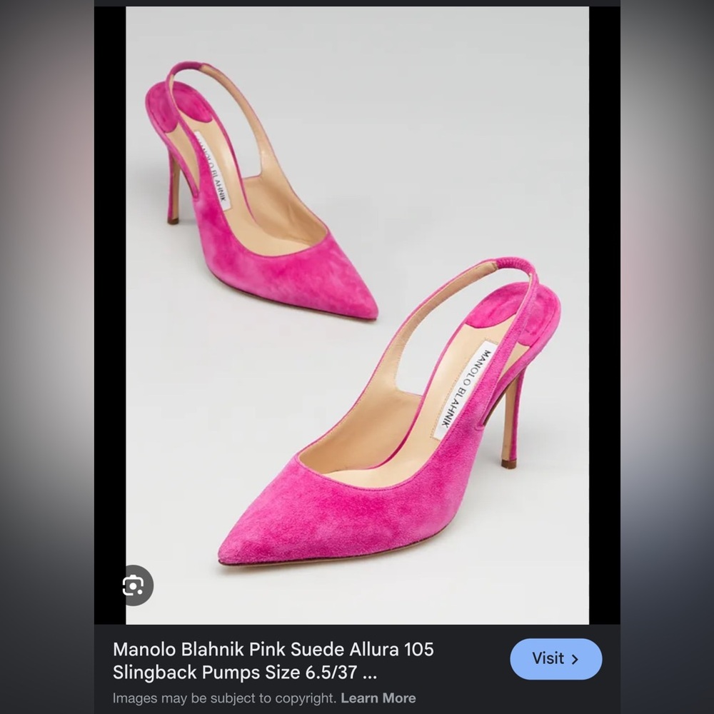 Manolo Blahnik Allura Women's Pink Heels. Size 38/ US8